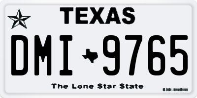 TX license plate DMI9765