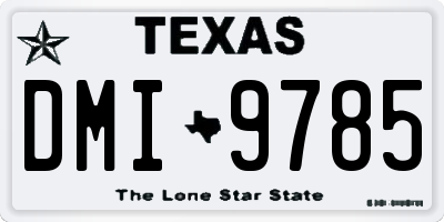TX license plate DMI9785