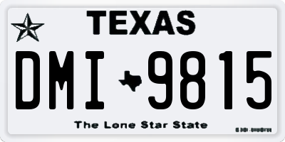 TX license plate DMI9815