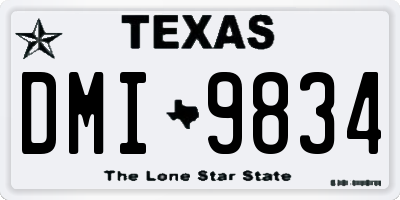 TX license plate DMI9834
