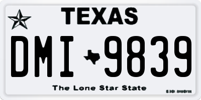 TX license plate DMI9839