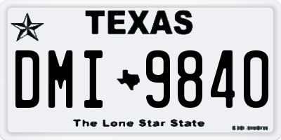 TX license plate DMI9840