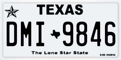 TX license plate DMI9846