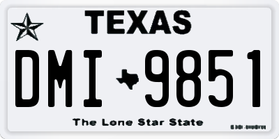 TX license plate DMI9851