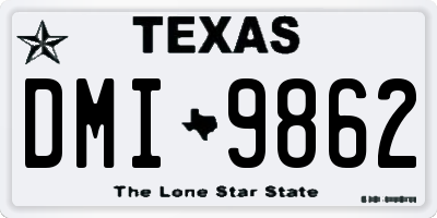 TX license plate DMI9862