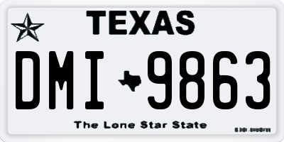 TX license plate DMI9863