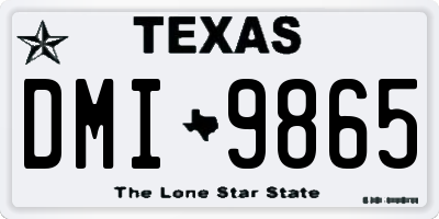 TX license plate DMI9865