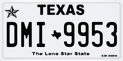 TX license plate DMI9953