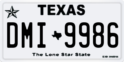 TX license plate DMI9986