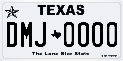 TX license plate DMJ0000