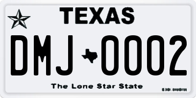 TX license plate DMJ0002
