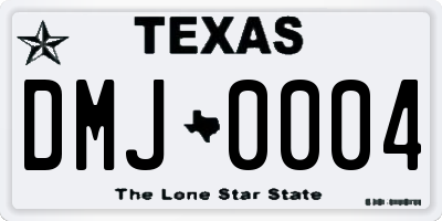 TX license plate DMJ0004