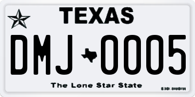 TX license plate DMJ0005