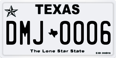 TX license plate DMJ0006