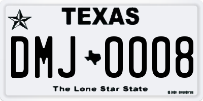 TX license plate DMJ0008