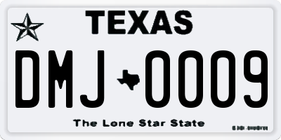 TX license plate DMJ0009