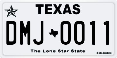 TX license plate DMJ0011