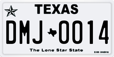 TX license plate DMJ0014
