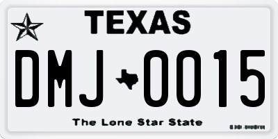 TX license plate DMJ0015
