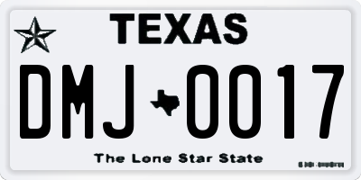 TX license plate DMJ0017