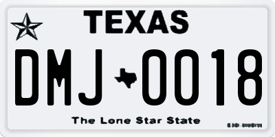 TX license plate DMJ0018