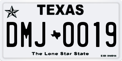 TX license plate DMJ0019