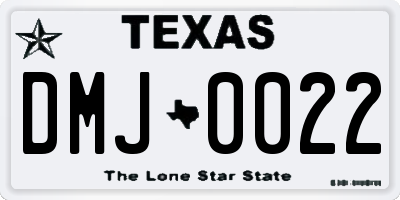 TX license plate DMJ0022