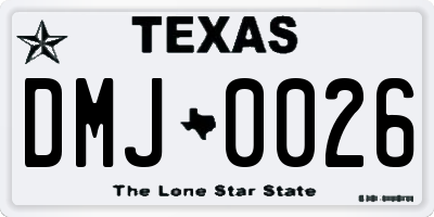 TX license plate DMJ0026