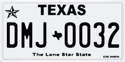TX license plate DMJ0032