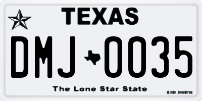 TX license plate DMJ0035