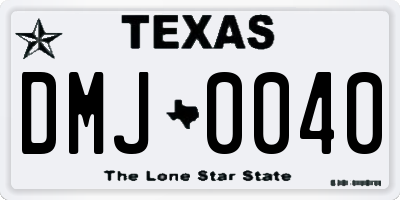 TX license plate DMJ0040