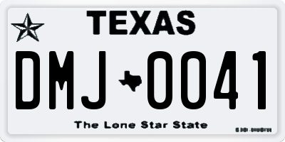 TX license plate DMJ0041