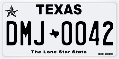 TX license plate DMJ0042