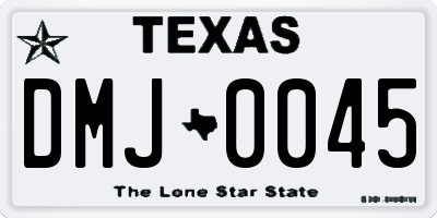 TX license plate DMJ0045