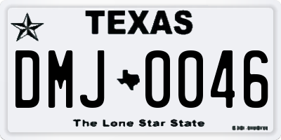 TX license plate DMJ0046