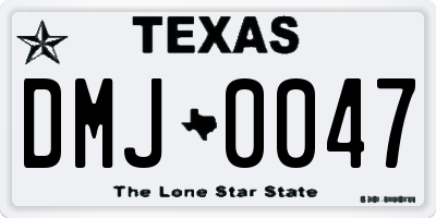 TX license plate DMJ0047