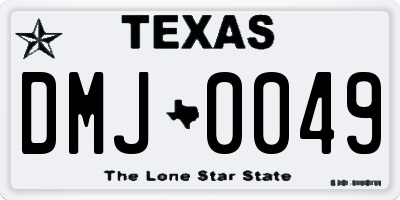 TX license plate DMJ0049