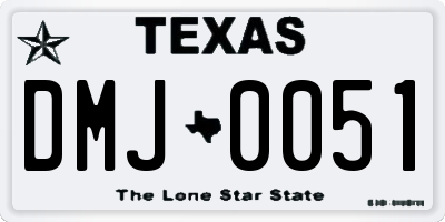 TX license plate DMJ0051