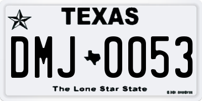 TX license plate DMJ0053
