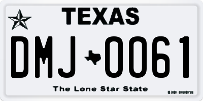 TX license plate DMJ0061