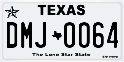 TX license plate DMJ0064