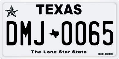 TX license plate DMJ0065