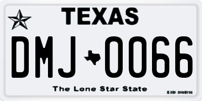 TX license plate DMJ0066