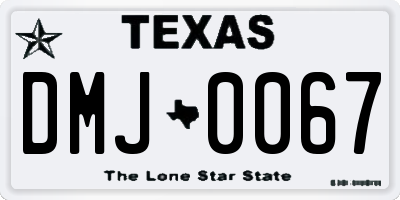 TX license plate DMJ0067
