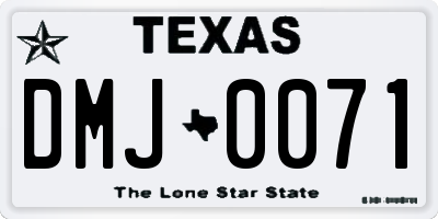 TX license plate DMJ0071
