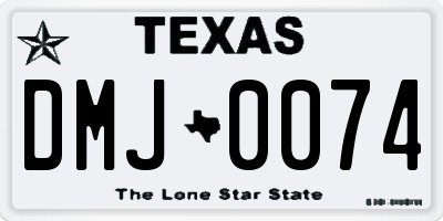 TX license plate DMJ0074