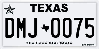 TX license plate DMJ0075