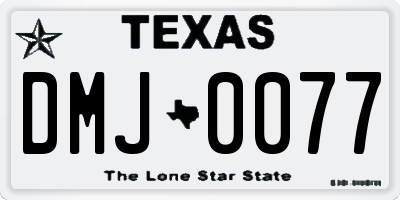 TX license plate DMJ0077