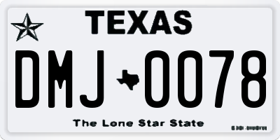 TX license plate DMJ0078