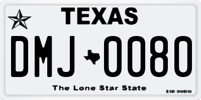 TX license plate DMJ0080